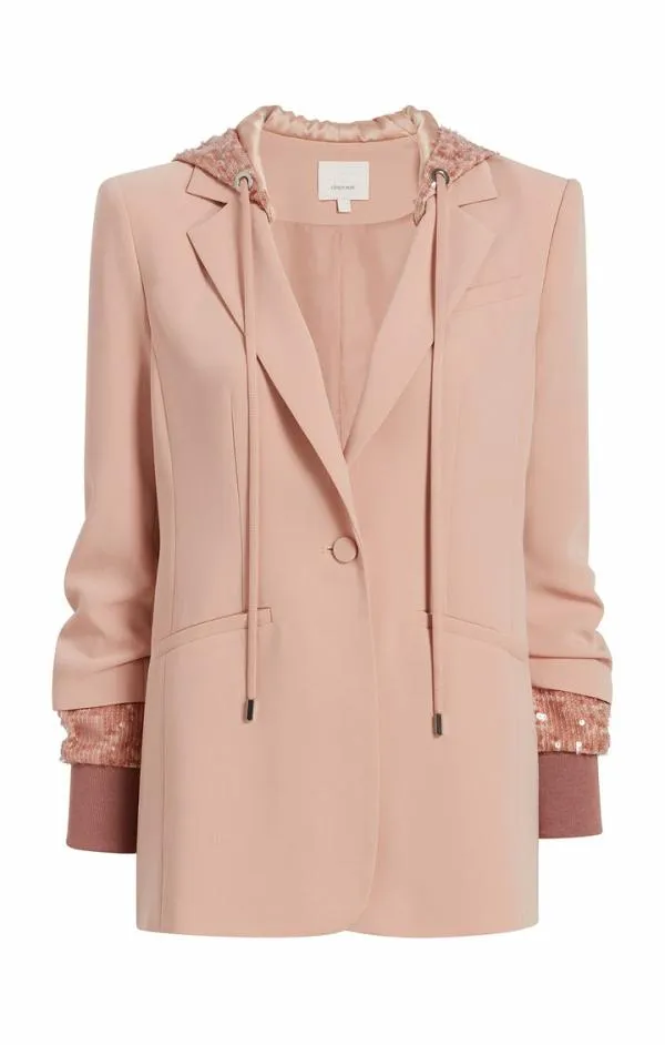 Cinq Sept Sequin Hooded Khloe Blazer Blusher Women Blazers