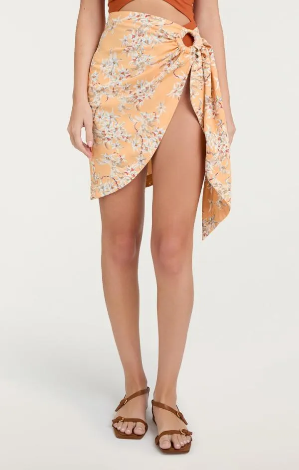 Cinq Sept Trailing Orchid Greta Skirt Peach Quartz Women Skirts