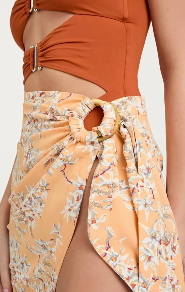 Cinq Sept Trailing Orchid Greta Skirt Peach Quartz Women Skirts