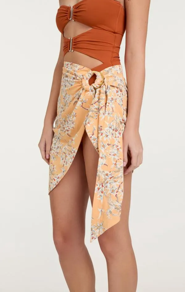 Cinq Sept Trailing Orchid Greta Skirt Peach Quartz Women Skirts