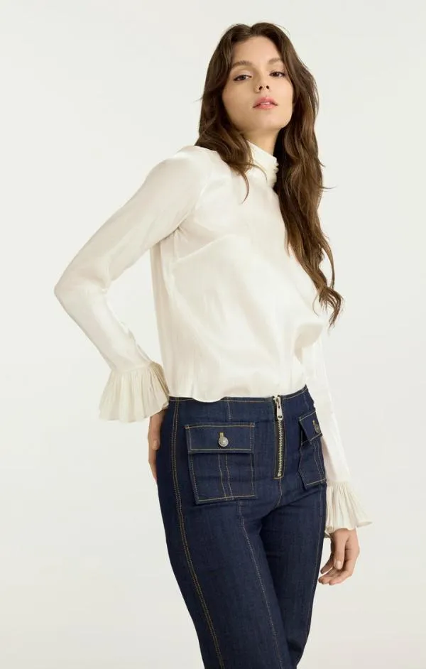 Cinq Sept Turner Top Ivory Women Long Sleeve Tops