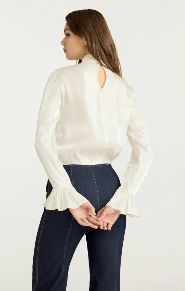 Cinq Sept Turner Top Ivory Women Long Sleeve Tops