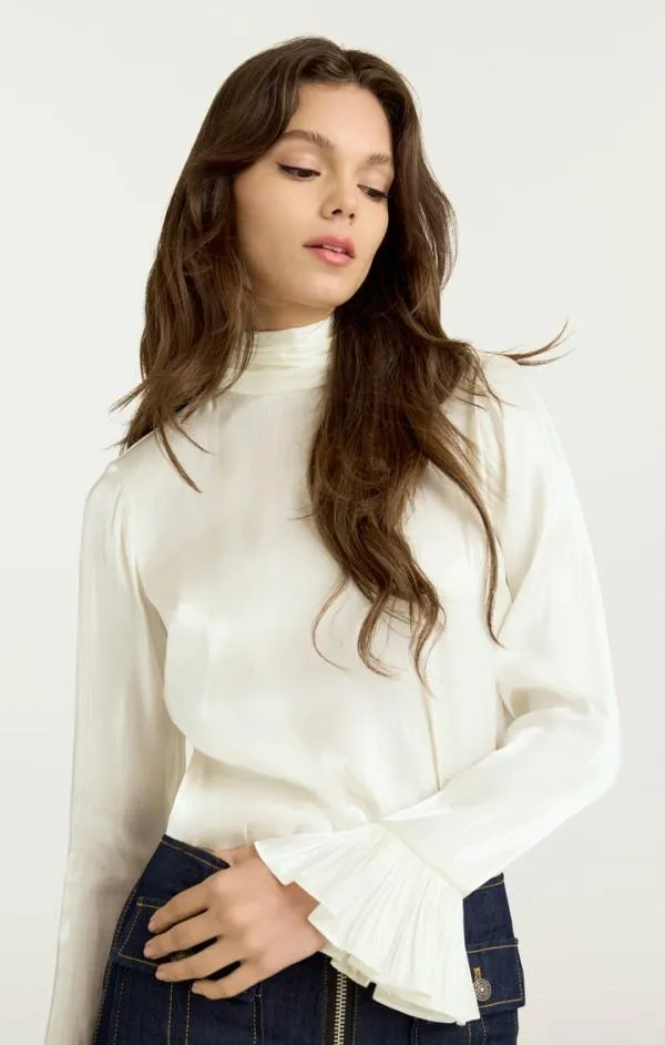 Cinq Sept Turner Top Ivory Women Long Sleeve Tops