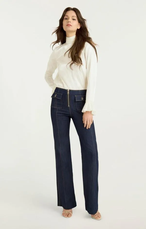 Cinq Sept Turner Top Ivory Women Long Sleeve Tops