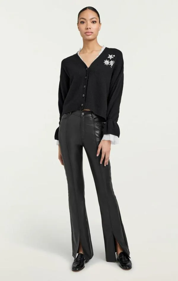 Cinq Sept Vegan Leather Shanis Pant Black Women Pants