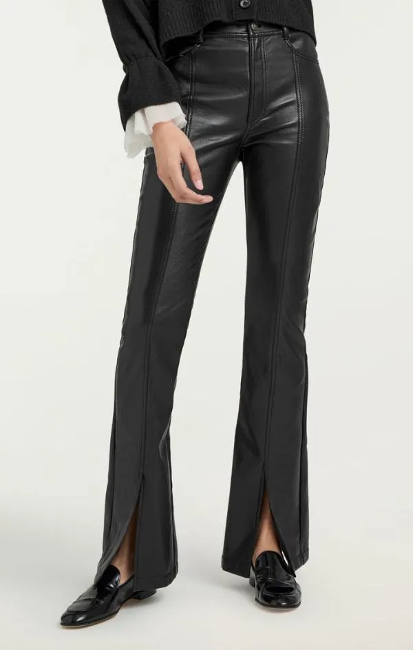 Cinq Sept Vegan Leather Shanis Pant Black Women Pants