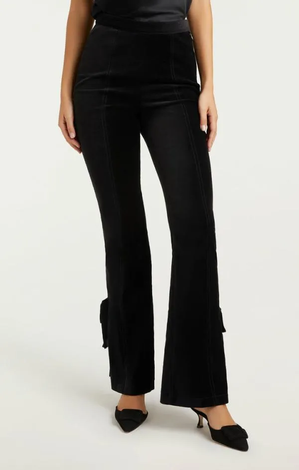 Cinq Sept Velvet Long Lou Pant Black Women Pants