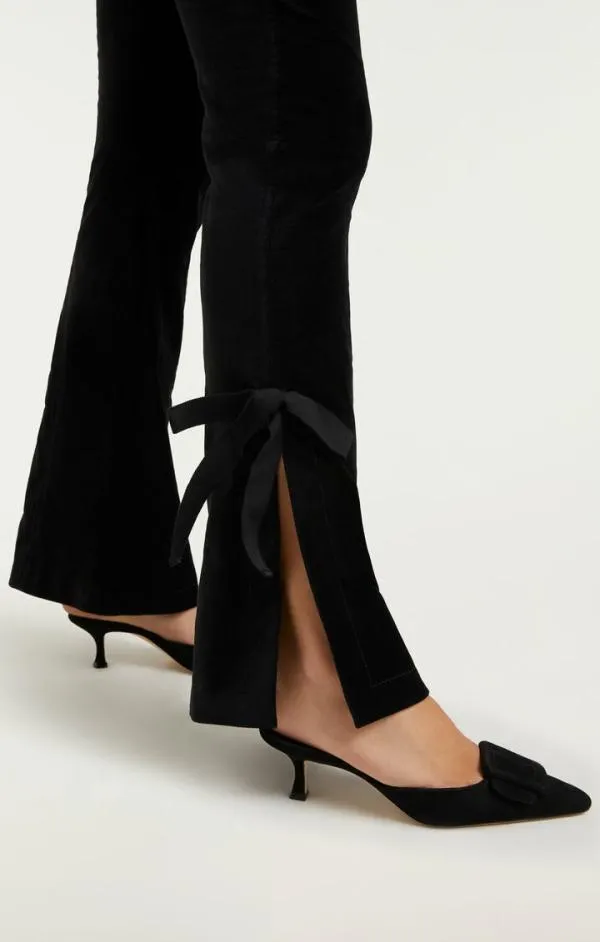 Cinq Sept Velvet Long Lou Pant Black Women Pants