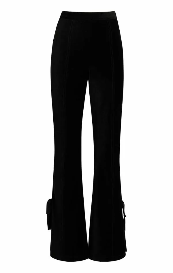 Cinq Sept Velvet Long Lou Pant Black Women Pants