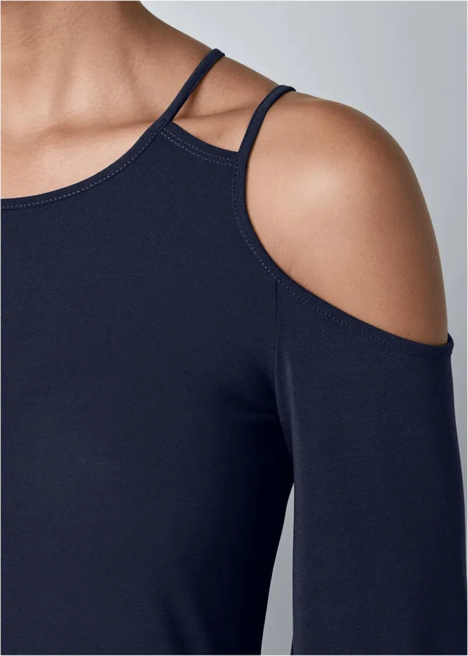 Coldshoulder Mini Dress Black Women VENUS Casual Dresses