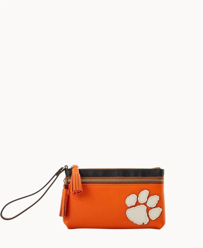 Collegiate Clemson Double Zip Wristlet Clemson ManWoman Dooney and Bourke Wallets Collegiate Clemson Double Zip Wristlet Clemson ManWoman Dooney and Bourke Wallets