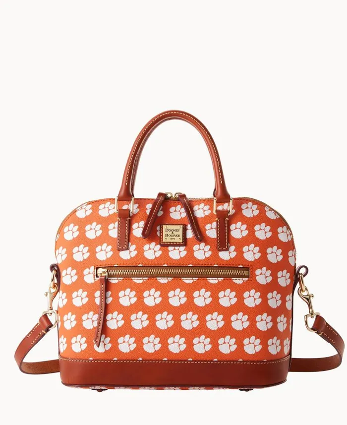 Collegiate Clemson University Domed Zip Satchel Clemson Woman Dooney and Bourke Satchels Collegiate Clemson University Domed Zip Satchel Clemson Woman Dooney and Bourke Satchels