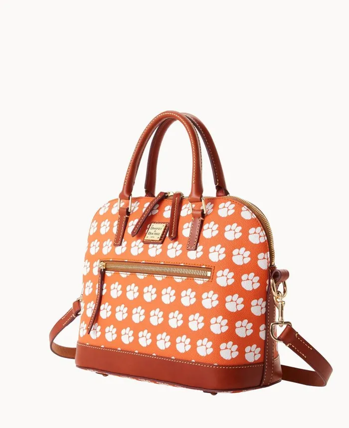 Collegiate Clemson University Domed Zip Satchel Clemson Woman Dooney and Bourke Satchels Collegiate Clemson University Domed Zip Satchel Clemson Woman Dooney and Bourke Satchels