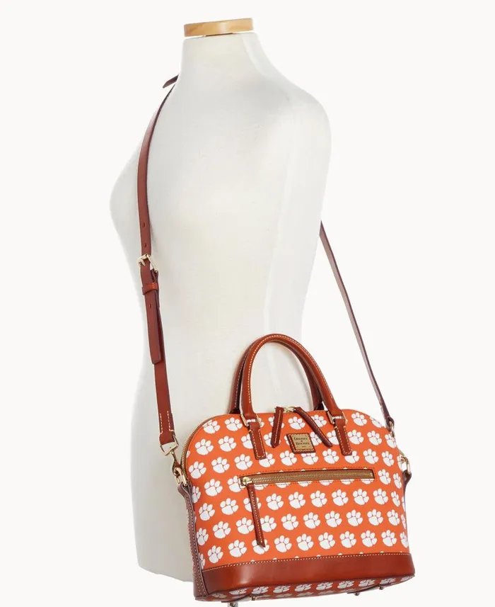 Collegiate Clemson University Domed Zip Satchel Clemson Woman Dooney and Bourke Satchels Collegiate Clemson University Domed Zip Satchel Clemson Woman Dooney and Bourke Satchels