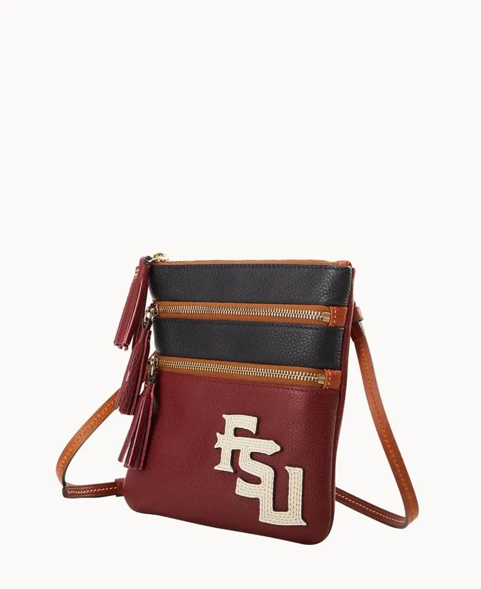 Collegiate Florida State Triple Zip Crossbody Florida State Woman Dooney and Bourke Crossbodies