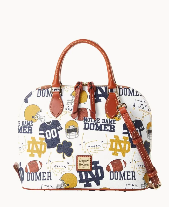 Collegiate University Of Notre Dame Zip Zip Satchel Notre Dame Woman Dooney and Bourke Satchels Collegiate University Of Notre Dame Zip Zip Satchel Notre Dame Woman Dooney and Bourke Satchels