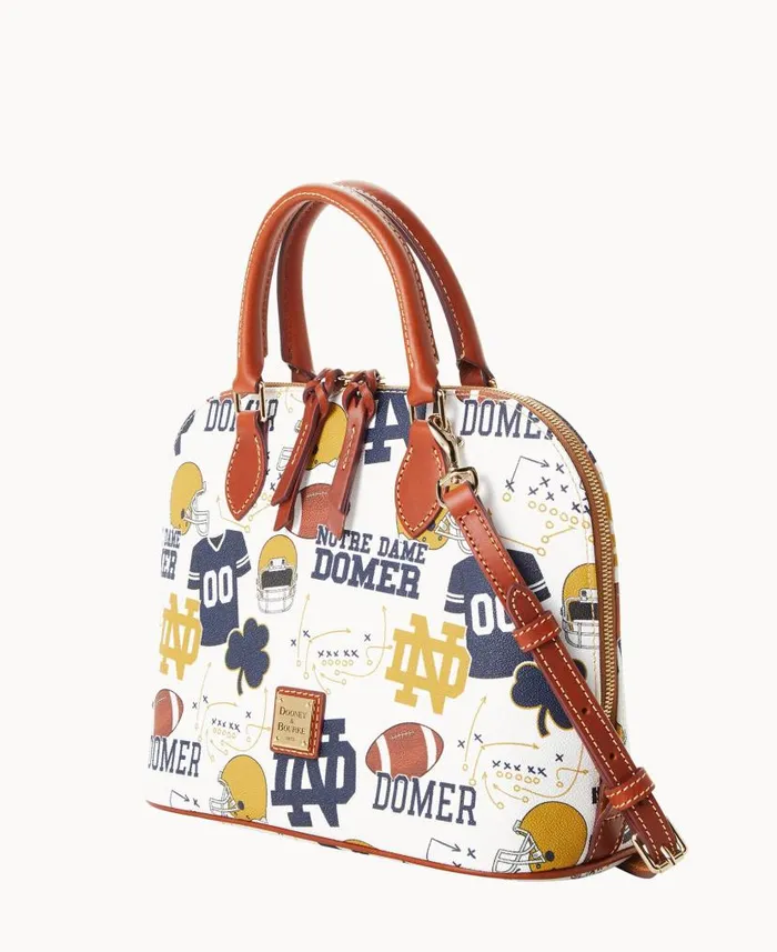 Collegiate University Of Notre Dame Zip Zip Satchel Notre Dame Woman Dooney and Bourke Satchels Collegiate University Of Notre Dame Zip Zip Satchel Notre Dame Woman Dooney and Bourke Satchels