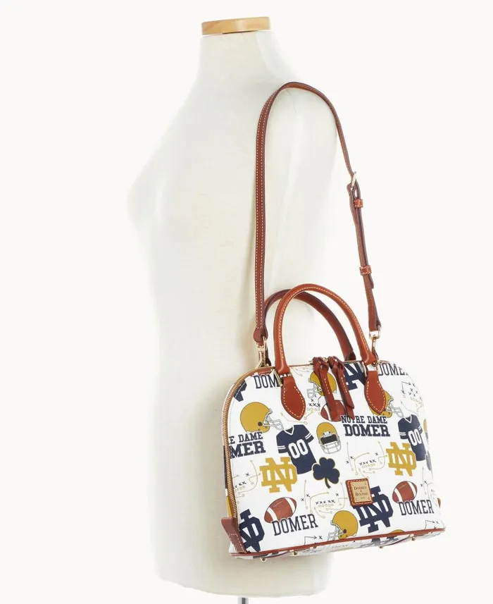 Collegiate University Of Notre Dame Zip Zip Satchel Notre Dame Woman Dooney and Bourke Satchels Collegiate University Of Notre Dame Zip Zip Satchel Notre Dame Woman Dooney and Bourke Satchels