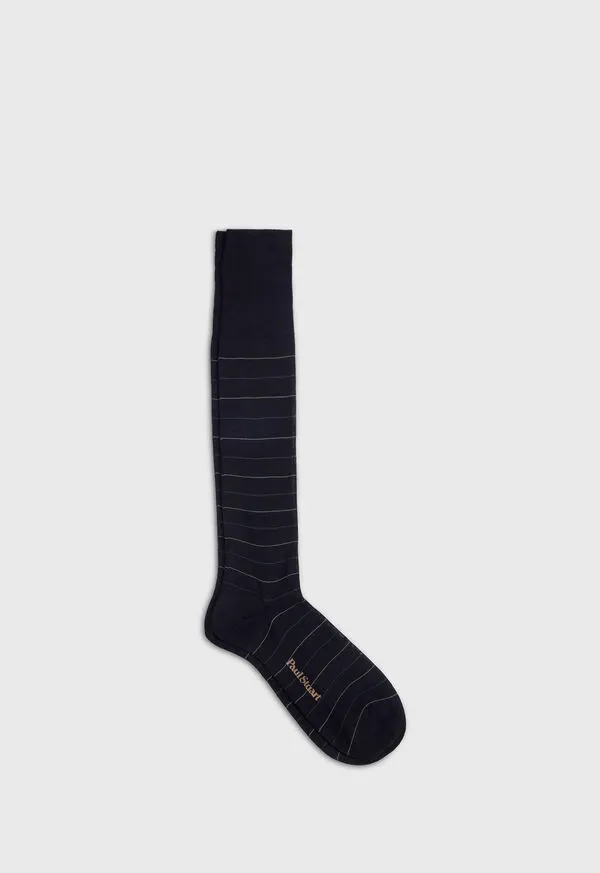 Cotton Horizontal Stripe Sock Black Socks Paulstuart Mens