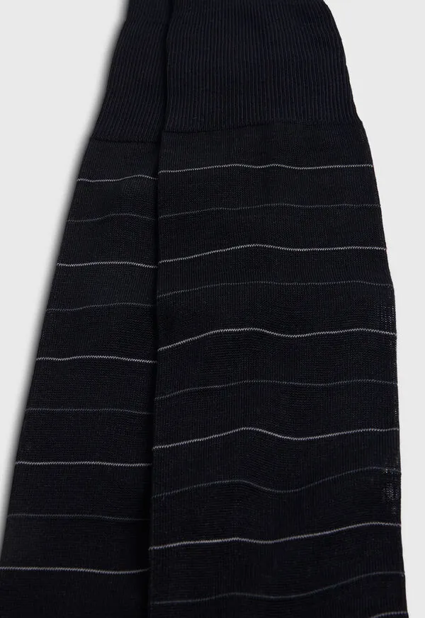 Cotton Horizontal Stripe Sock Black Socks Paulstuart Mens Cotton Horizontal Stripe Sock Black Socks Paulstuart Mens