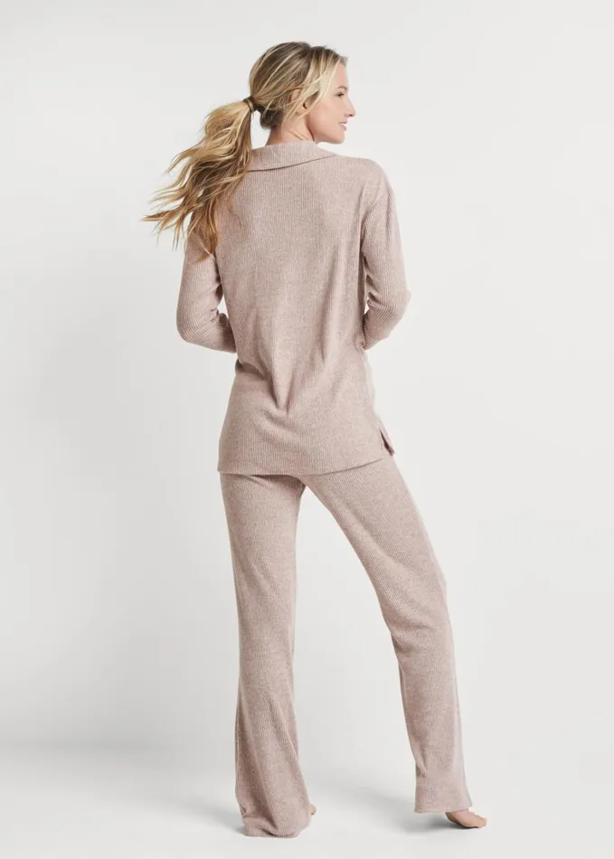 COZY BRUSHED RIB LOUNGE SET Pink Women VENUS Cozy Loungewear