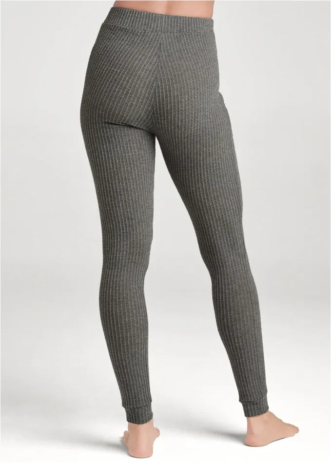 Cozy Sequin Waffle Leggings Heather Grey Women VENUS Cozy Loungewear