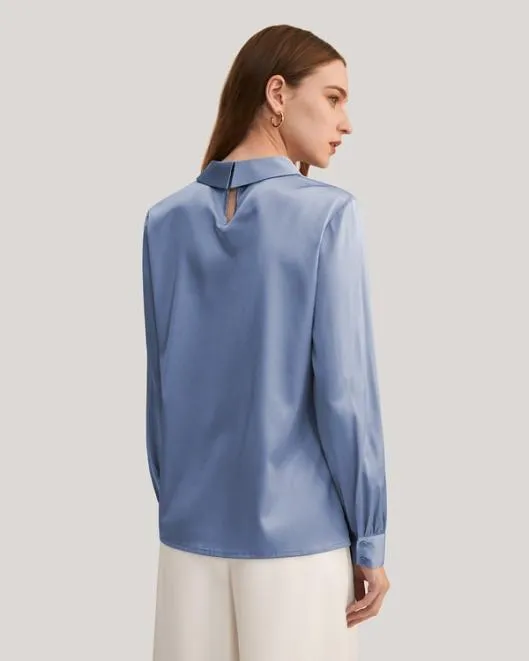 Cozy Stand Collar Long Sleeves Womens Silk Blouse Women Blouses Lilysilk Shirts