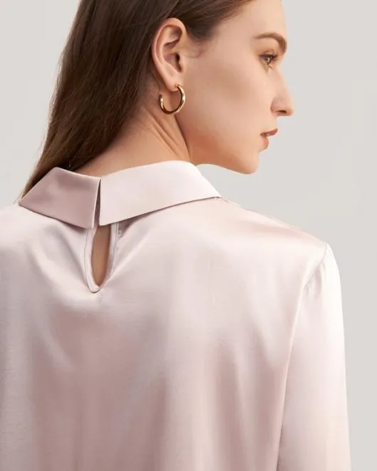 Cozy Stand Collar Long Sleeves Womens Silk Blouse Women Blouses Lilysilk Shirts