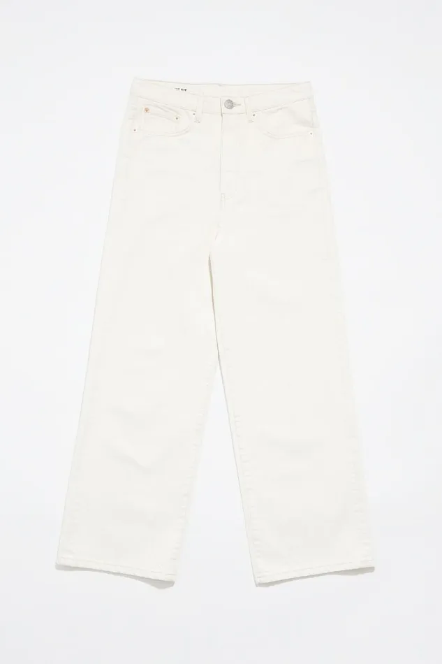CULOTTE 8211 Ecru High Rise Jeans Ecru Women Bimba Y Lola Trousers