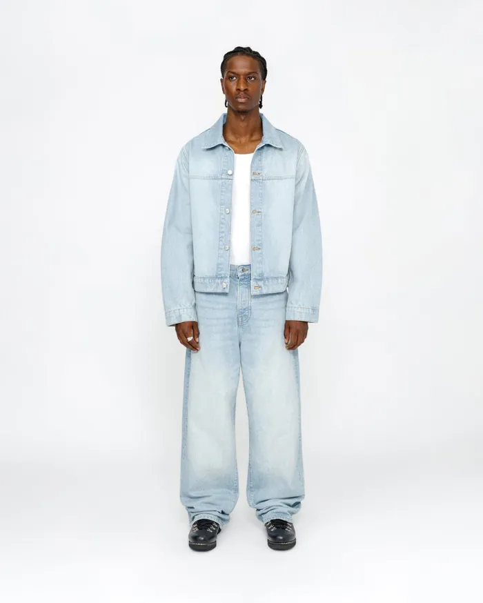Denim MenWomen Stussy TRUCKER JACKET DENIM Light Wash