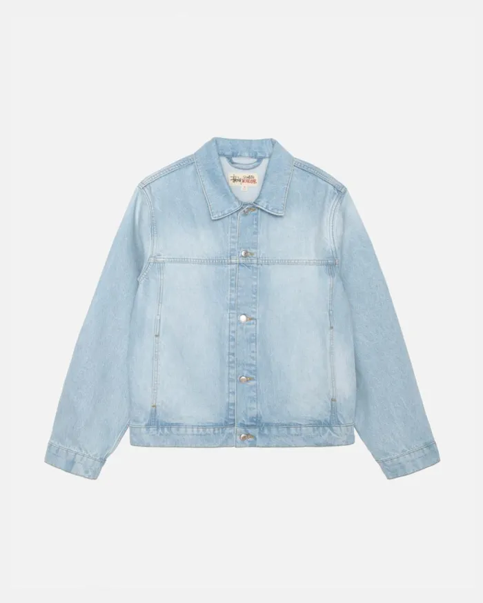 Denim MenWomen Stussy TRUCKER JACKET DENIM Light Wash