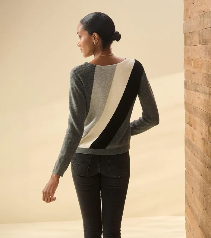 Devon Sweater 8211 Diagonal Stripes Hatley