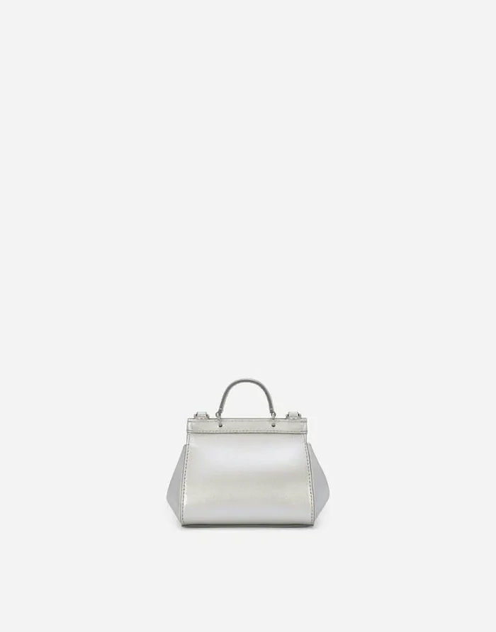 Dolce and Gabbana Accessories Children Foiled Nappa Leather Mini Sicily Bag Silver Dolce and Gabbana Accessories Children Foiled Nappa Leather Mini Sicily Bag Silver