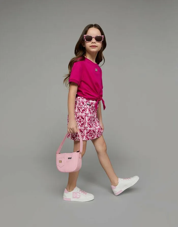 Dolce and Gabbana Accessories Children Patent Leather DG Girlie Shoulder Bag Pink Dolce and Gabbana Accessories Children Patent Leather DG Girlie Shoulder Bag Pink
