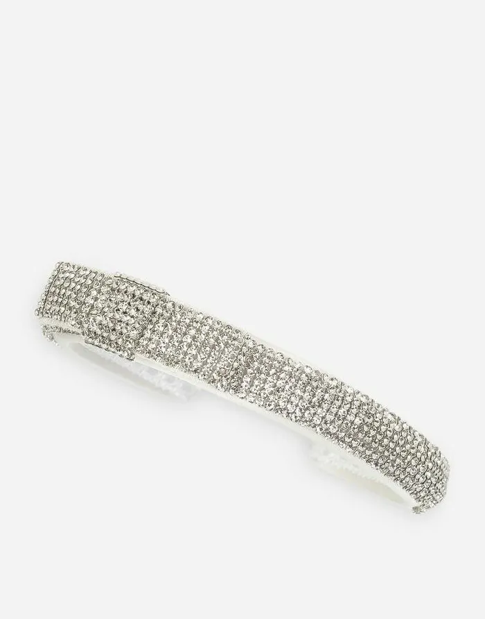 Dolce and Gabbana Accessories Children Satin Hairband With Rhinestonedetailed Bow Multicolor