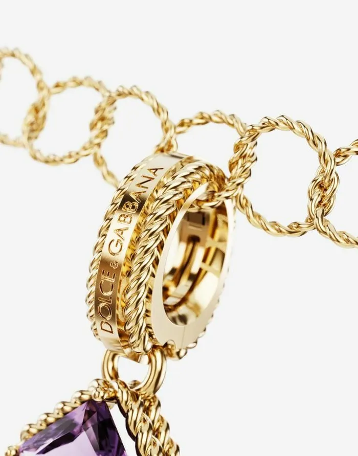 Dolce and Gabbana Alphabet Collection Women Rainbow Alphabet A 18 Kt Yellow Gold Charm With Multicolor Fine Gems Gold Dolce and Gabbana Alphabet Collection Women Rainbow Alphabet A 18 Kt Yellow Gold Charm With Multicolor Fine Gems Gold