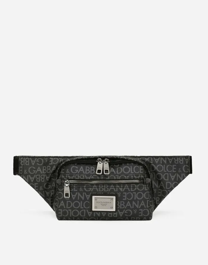 Dolce and Gabbana Backpacks And Fanny Packs Men Small Coated Jacquard Belt Bag Multicolor Dolce and Gabbana Backpacks And Fanny Packs Men Small Coated Jacquard Belt Bag Multicolor