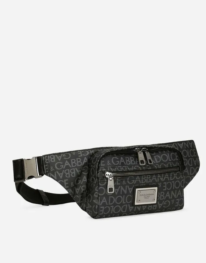 Dolce and Gabbana Backpacks And Fanny Packs Men Small Coated Jacquard Belt Bag Multicolor Dolce and Gabbana Backpacks And Fanny Packs Men Small Coated Jacquard Belt Bag Multicolor