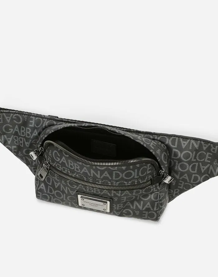 Dolce and Gabbana Backpacks And Fanny Packs Men Small Coated Jacquard Belt Bag Multicolor Dolce and Gabbana Backpacks And Fanny Packs Men Small Coated Jacquard Belt Bag Multicolor