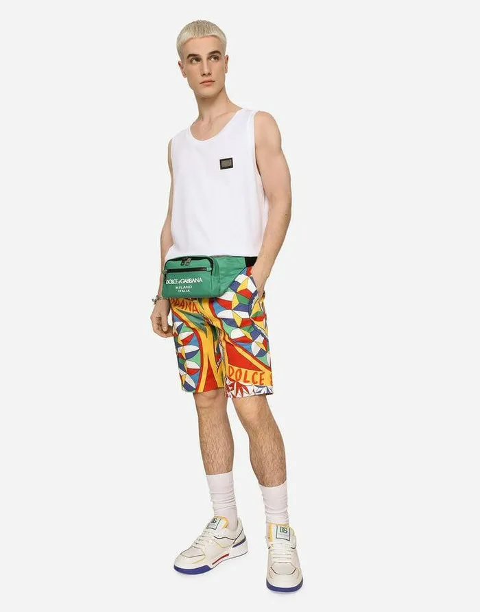 Dolce and Gabbana Backpacks And Fanny Packs Men Small Nylon Belt Bag With Rubberized Logo Green Dolce and Gabbana Backpacks And Fanny Packs Men Small Nylon Belt Bag With Rubberized Logo Green