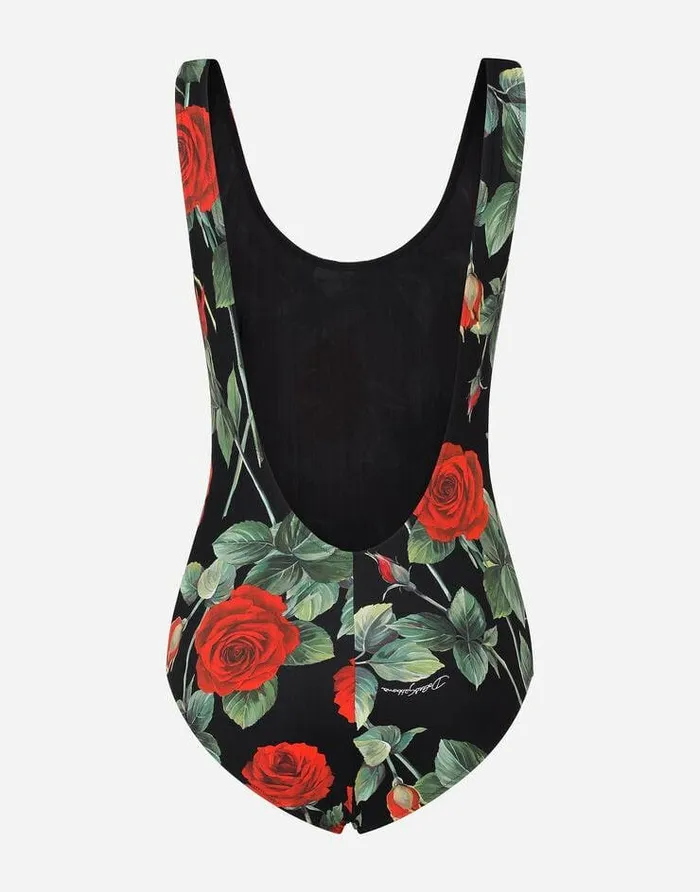Dolce and Gabbana Beachwear Women Roseprint Onepiece Swimsuit Multicolor Dolce and Gabbana Beachwear Women Roseprint Onepiece Swimsuit Multicolor