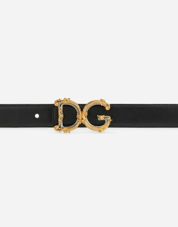 Dolce and Gabbana Belts Women Calfskin Belt With Logo Black Dolce and Gabbana Belts Women Calfskin Belt With Logo Black