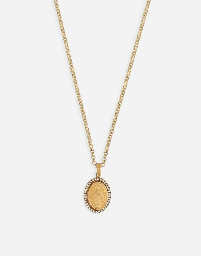 Dolce and Gabbana Bijoux WomenChildren Long Necklace With Medal Gold