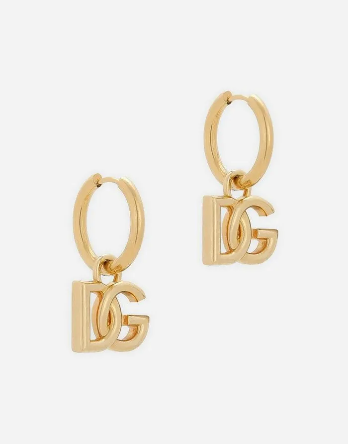 Dolce and Gabbana Bijoux Women Creole Earrings With DG Logo Gold Dolce and Gabbana Bijoux Women Creole Earrings With DG Logo Gold