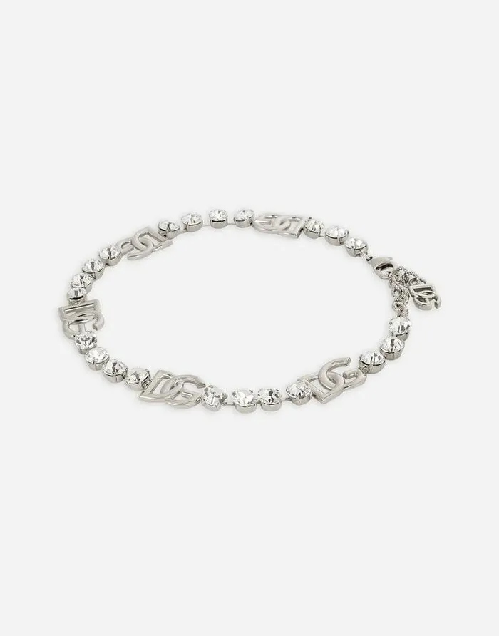 Dolce and Gabbana Bijoux Women KIM DOLCEandGABBANA Rhinestone Necklace With DG Logo Silver Dolce and Gabbana Bijoux Women KIM DOLCEandGABBANA Rhinestone Necklace With DG Logo Silver