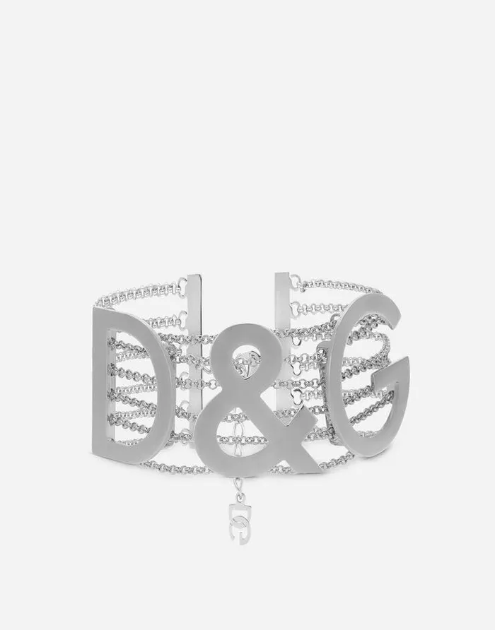Dolce and Gabbana Bijoux Women KIM DOLCEandGABBANA Semirigid DandG Multichain Choker Silver Dolce and Gabbana Bijoux Women KIM DOLCEandGABBANA Semirigid DandG Multichain Choker Silver
