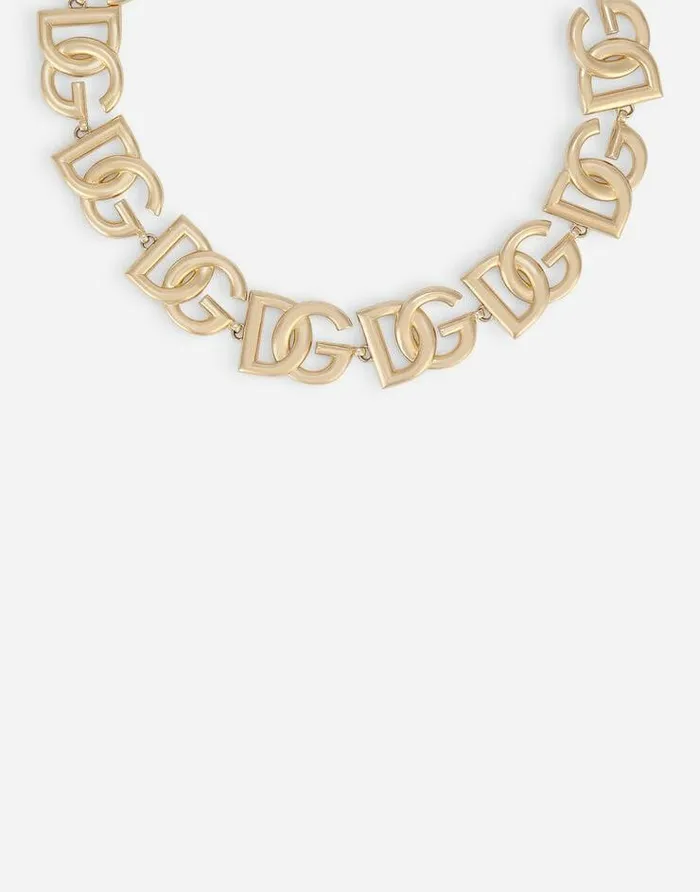 Dolce and Gabbana Bijoux Women Link Choker With DG Logo Gold Dolce and Gabbana Bijoux Women Link Choker With DG Logo Gold