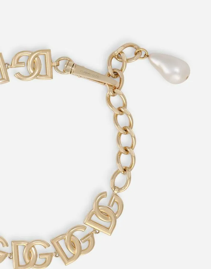 Dolce and Gabbana Bijoux Women Link Choker With DG Logo Gold Dolce and Gabbana Bijoux Women Link Choker With DG Logo Gold