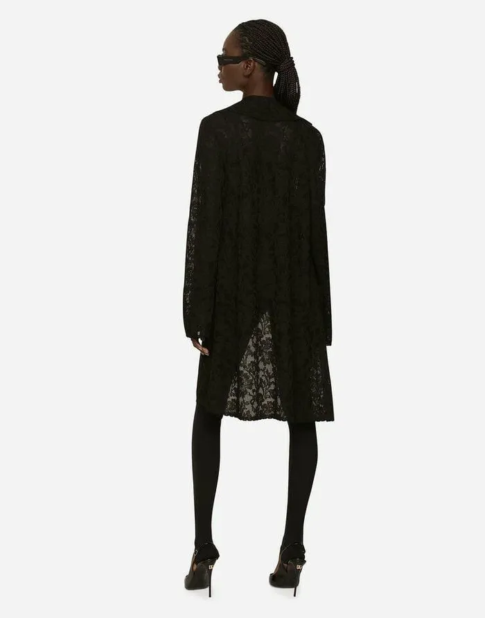 Dolce and Gabbana Blazers Women Lacestitch Coat Black
