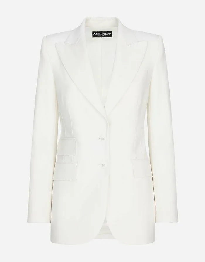 Dolce and Gabbana Blazers Women Twoway Stretch Wool Jacket Multicolor
